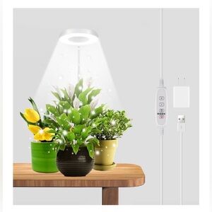 Plant Grow Light 6000K White LED Full Spectrum Growing Lamp Height Adjustable